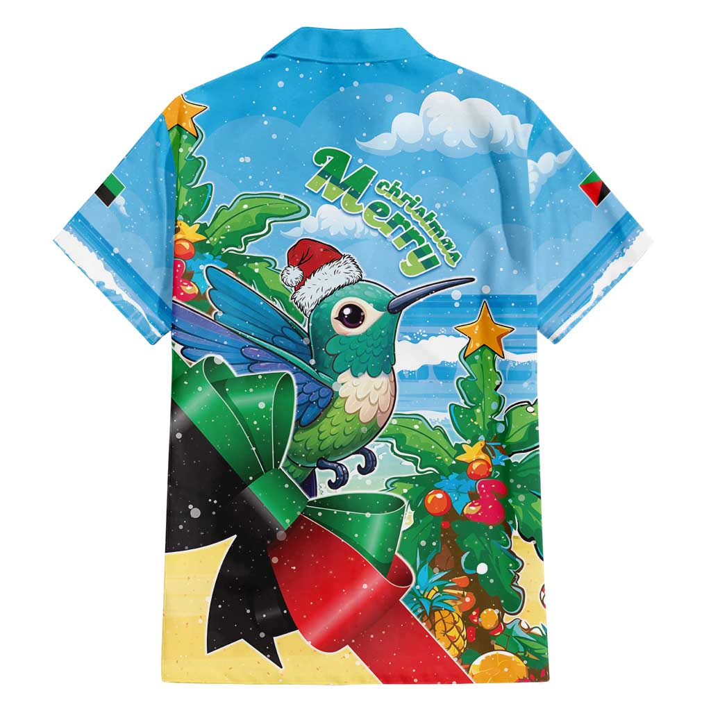 Martinique Christmas Family Matching Puletasi and Hawaiian Shirt Santa Hummingbird - Wonder Print Shop