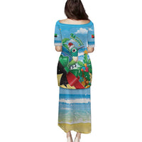 Martinique Christmas Family Matching Puletasi and Hawaiian Shirt Santa Hummingbird - Wonder Print Shop