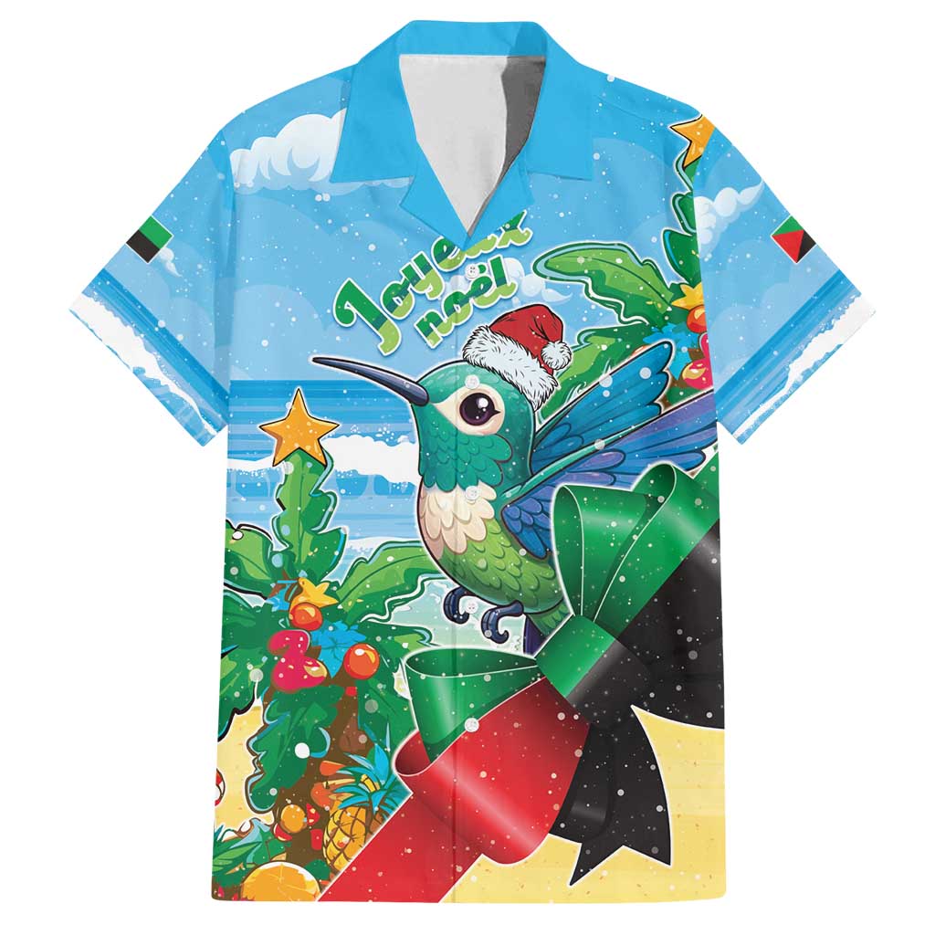 Martinique Christmas Family Matching Summer Maxi Dress and Hawaiian Shirt Santa Hummingbird - Wonder Print Shop