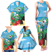 Martinique Christmas Family Matching Tank Maxi Dress and Hawaiian Shirt Santa Hummingbird - Wonder Print Shop