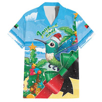 Martinique Christmas Family Matching Tank Maxi Dress and Hawaiian Shirt Santa Hummingbird - Wonder Print Shop