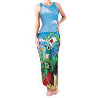 Martinique Christmas Family Matching Tank Maxi Dress and Hawaiian Shirt Santa Hummingbird - Wonder Print Shop