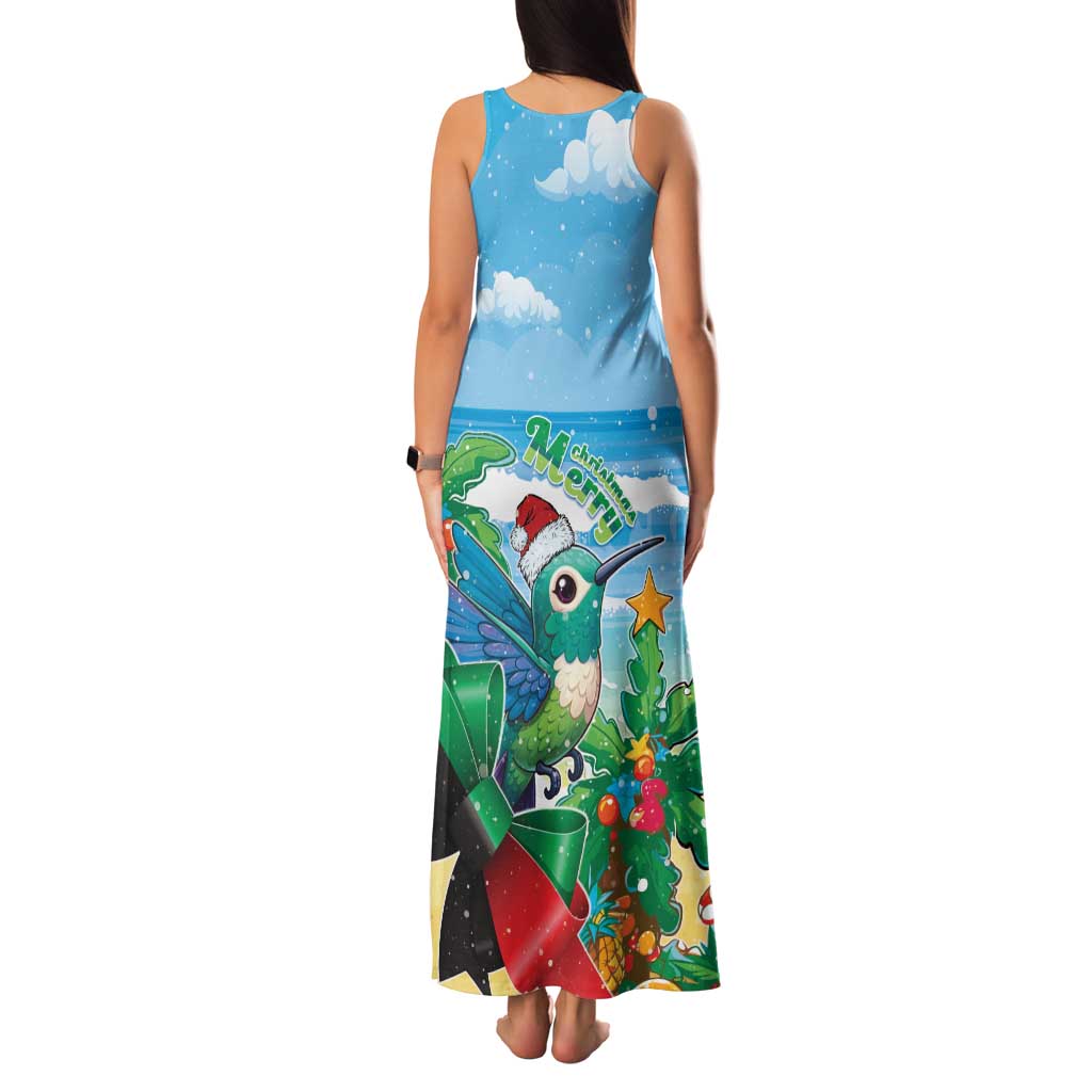 Martinique Christmas Family Matching Tank Maxi Dress and Hawaiian Shirt Santa Hummingbird - Wonder Print Shop