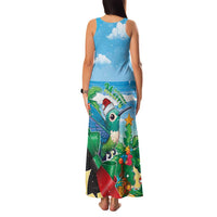 Martinique Christmas Family Matching Tank Maxi Dress and Hawaiian Shirt Santa Hummingbird - Wonder Print Shop