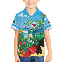 Martinique Christmas Family Matching Tank Maxi Dress and Hawaiian Shirt Santa Hummingbird - Wonder Print Shop