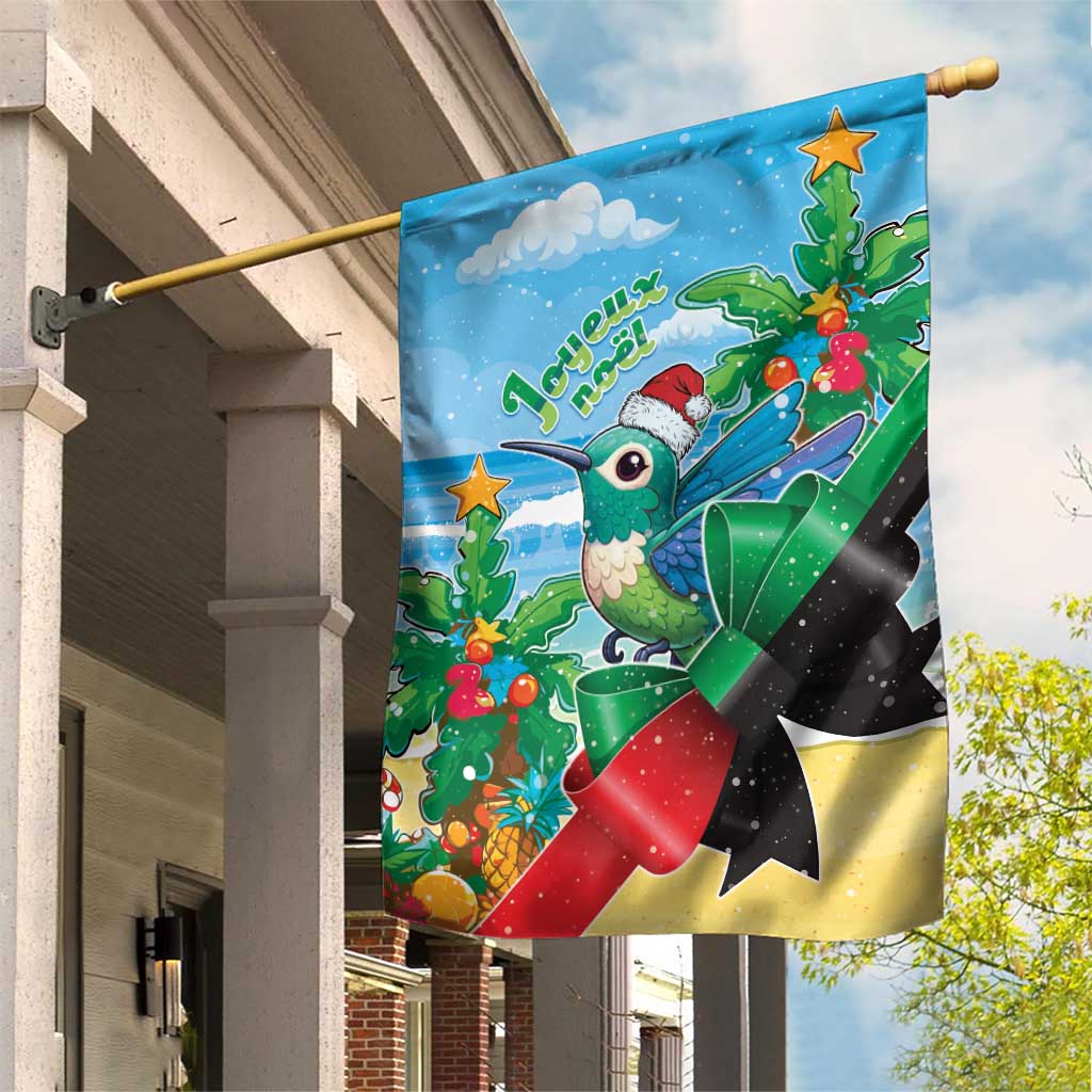 Martinique Christmas Garden Flag Santa Hummingbird - Wonder Print Shop