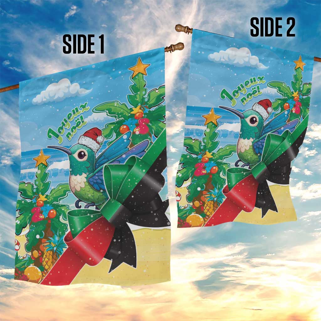 Martinique Christmas Garden Flag Santa Hummingbird - Wonder Print Shop