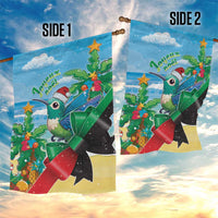 Martinique Christmas Garden Flag Santa Hummingbird - Wonder Print Shop