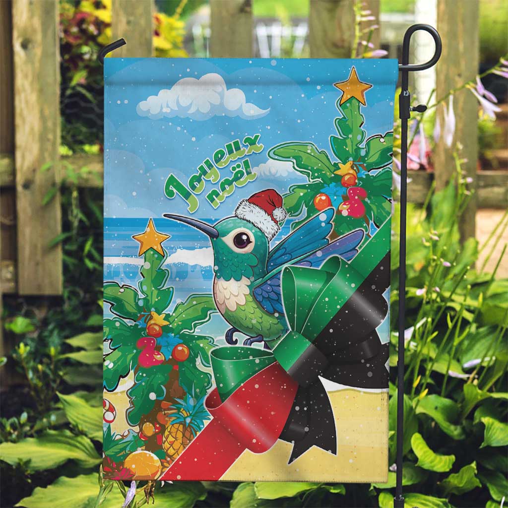 Martinique Christmas Garden Flag Santa Hummingbird - Wonder Print Shop