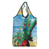 Martinique Christmas Grocery Bag Santa Hummingbird - Wonder Print Shop