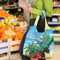 Martinique Christmas Grocery Bag Santa Hummingbird - Wonder Print Shop