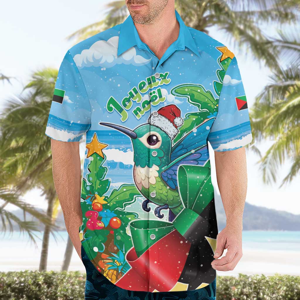 Martinique Christmas Hawaiian Shirt Santa Hummingbird - Wonder Print Shop