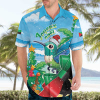 Martinique Christmas Hawaiian Shirt Santa Hummingbird - Wonder Print Shop