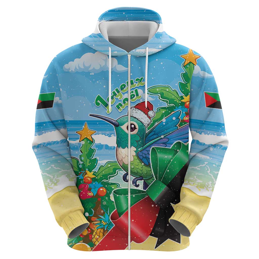 Martinique Christmas Hoodie Santa Hummingbird - Wonder Print Shop