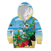 Martinique Christmas Kid Hoodie Santa Hummingbird - Wonder Print Shop