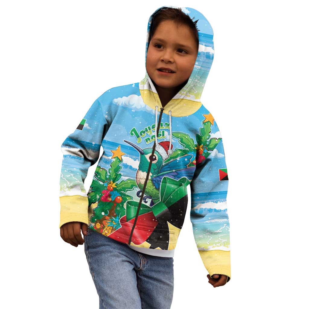 Martinique Christmas Kid Hoodie Santa Hummingbird - Wonder Print Shop