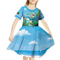 Martinique Christmas Kid Short Sleeve Dress Santa Hummingbird - Wonder Print Shop