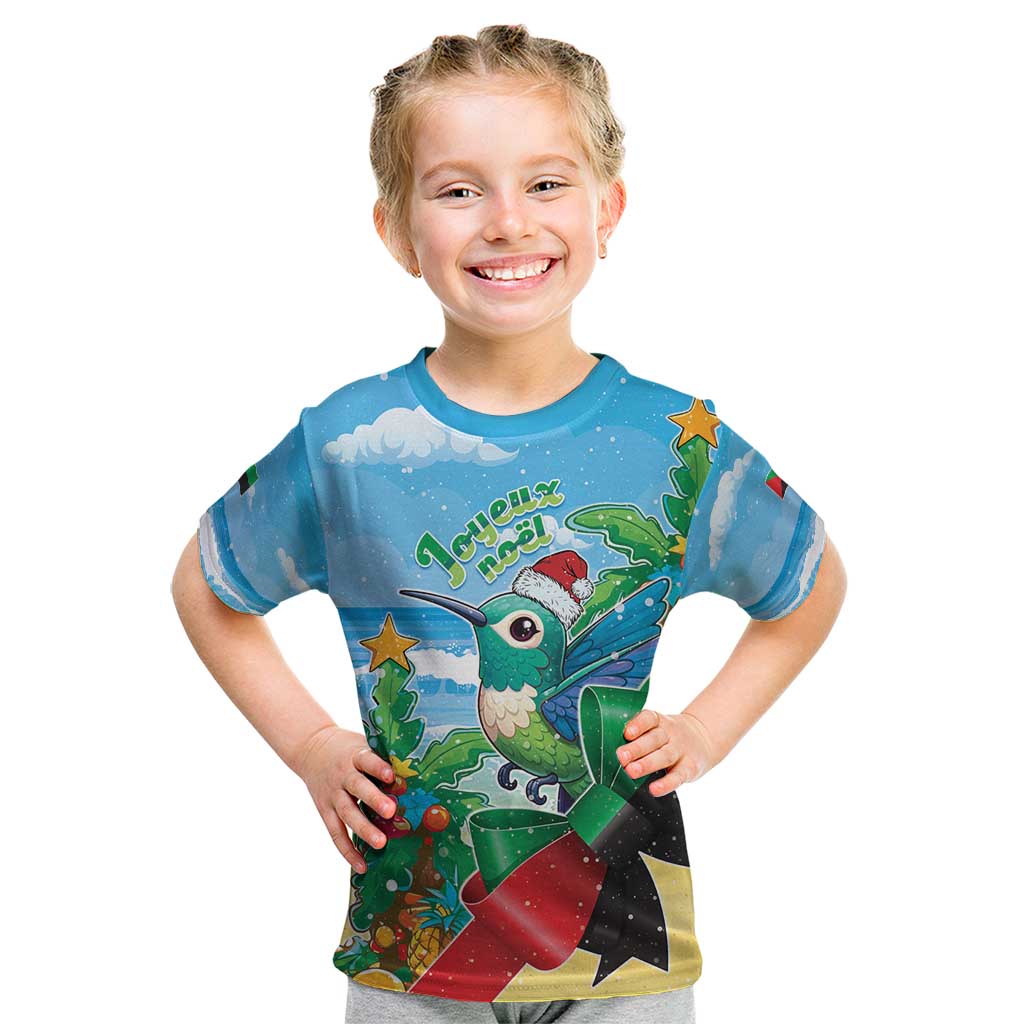 Martinique Christmas Kid T Shirt Santa Hummingbird - Wonder Print Shop