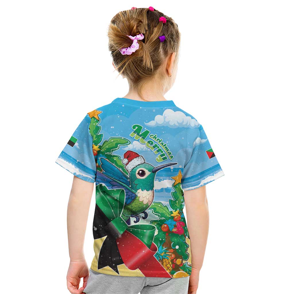 Martinique Christmas Kid T Shirt Santa Hummingbird - Wonder Print Shop