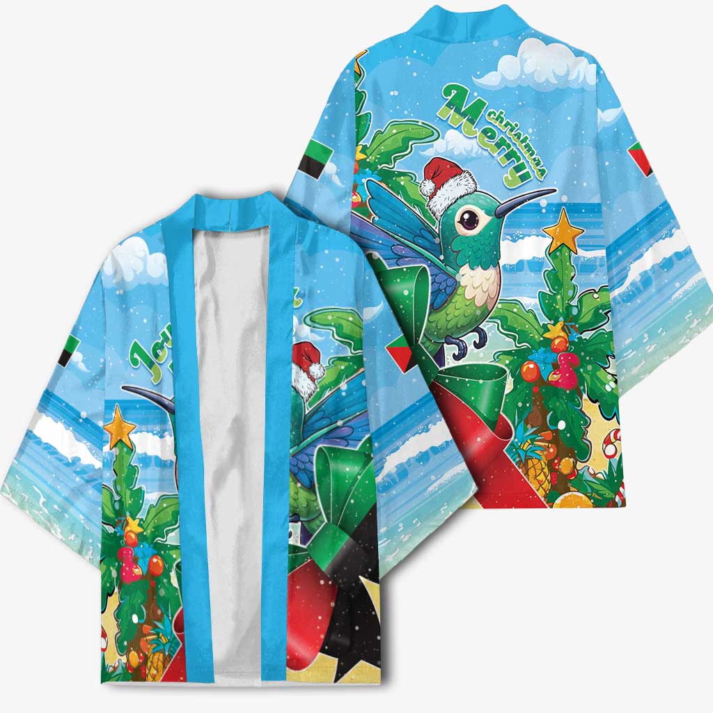 Martinique Christmas Kimono Santa Hummingbird - Wonder Print Shop