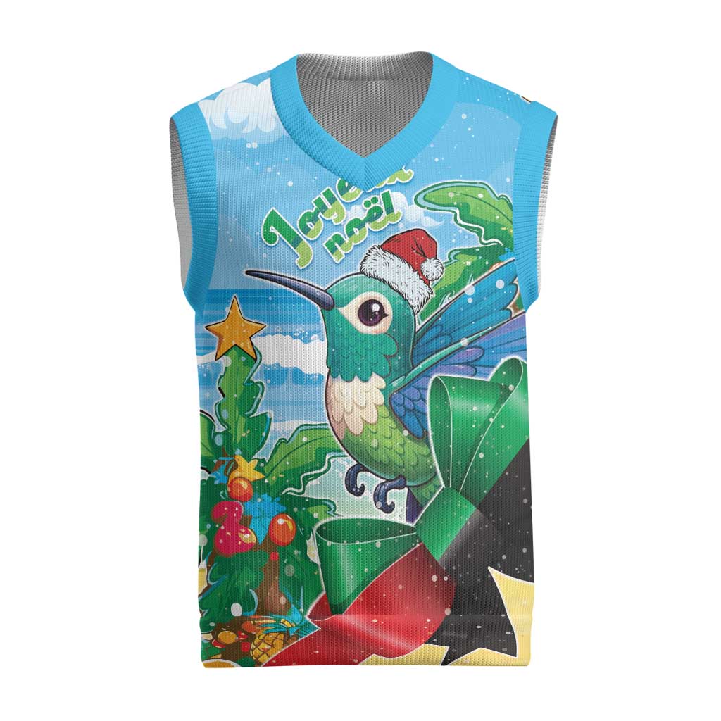 Martinique Christmas Knitted V-Neck Vest Santa Hummingbird - Wonder Print Shop