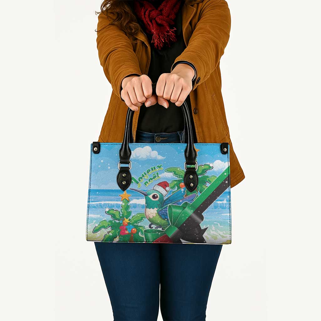 Martinique Christmas Leather Bag Santa Hummingbird - Wonder Print Shop