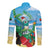 Martinique Christmas Long Sleeve Button Shirt Santa Hummingbird - Wonder Print Shop