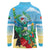 Martinique Christmas Long Sleeve Polo Shirt Santa Hummingbird - Wonder Print Shop