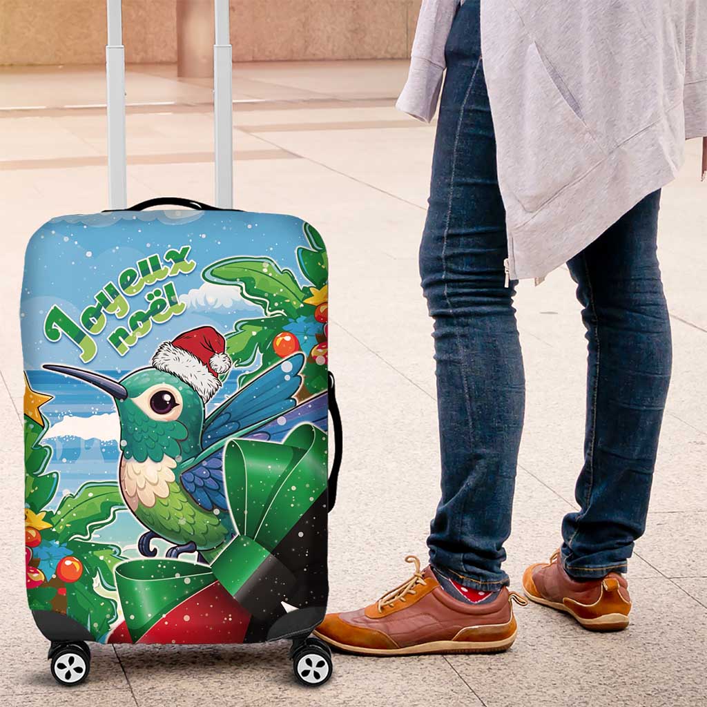 Martinique Christmas Luggage Cover Santa Hummingbird - Wonder Print Shop