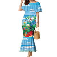 Martinique Christmas Mermaid Dress Santa Hummingbird - Wonder Print Shop