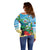 Martinique Christmas Off Shoulder Sweater Santa Hummingbird - Wonder Print Shop