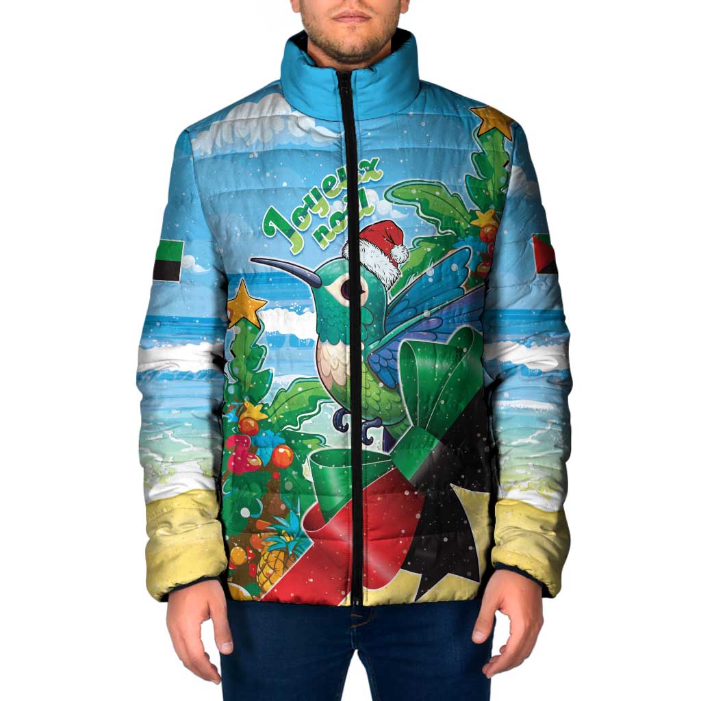 Martinique Christmas Padded Jacket Santa Hummingbird - Wonder Print Shop