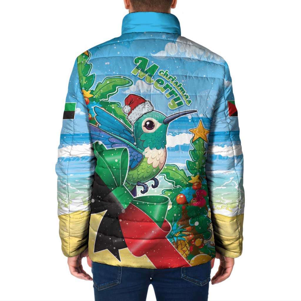 Martinique Christmas Padded Jacket Santa Hummingbird - Wonder Print Shop