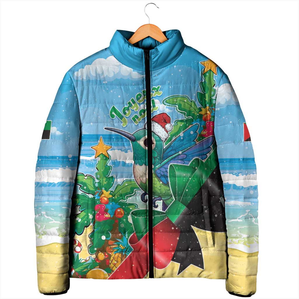 Martinique Christmas Padded Jacket Santa Hummingbird - Wonder Print Shop