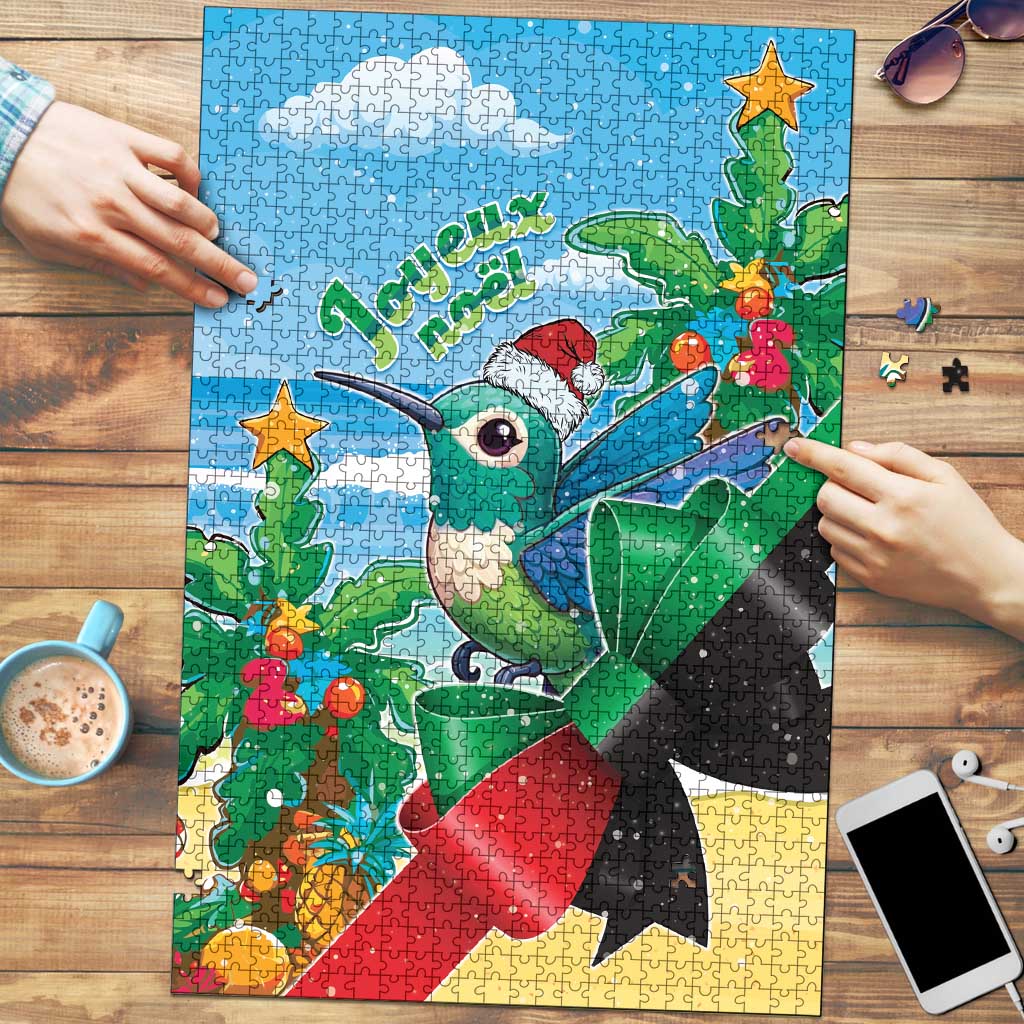 Martinique Christmas Puzzle Santa Hummingbird - Wonder Print Shop