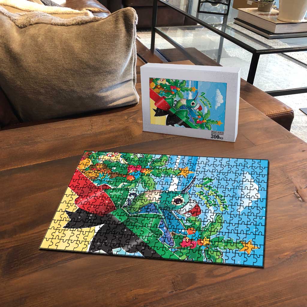 Martinique Christmas Puzzle Santa Hummingbird - Wonder Print Shop