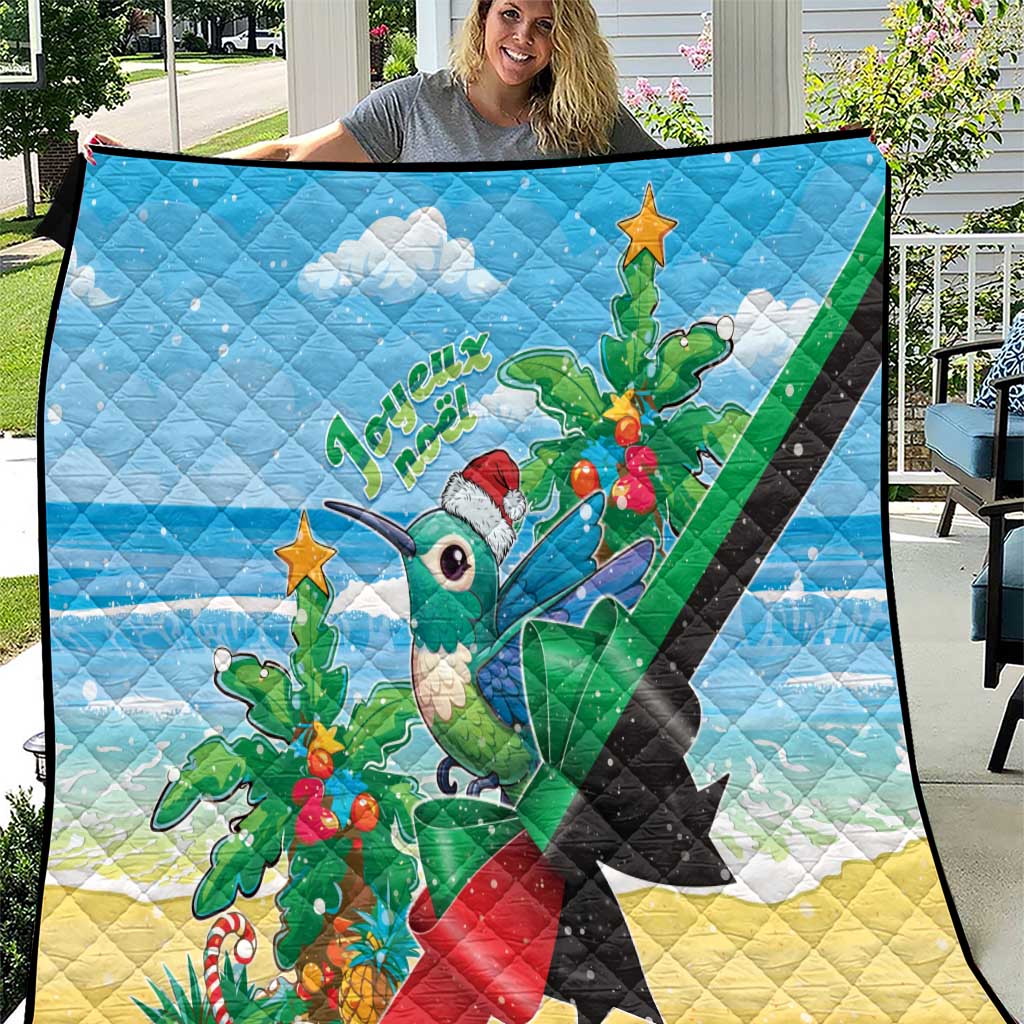 Martinique Christmas Quilt Santa Hummingbird - Wonder Print Shop