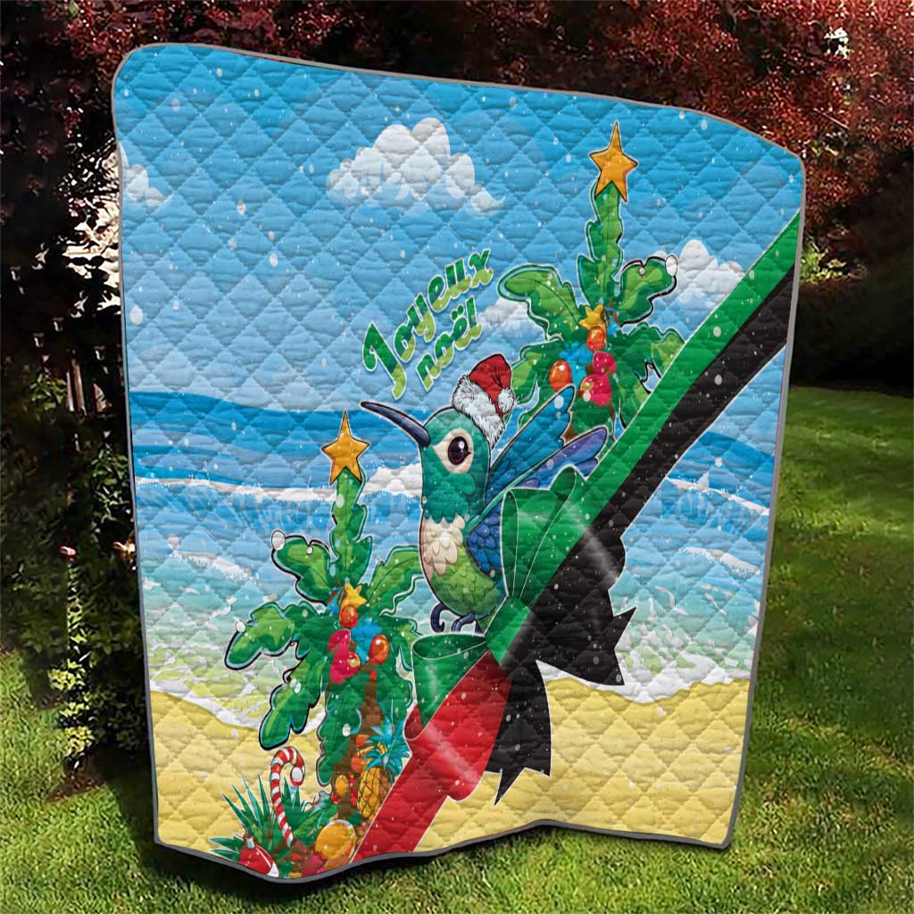 Martinique Christmas Quilt Santa Hummingbird - Wonder Print Shop