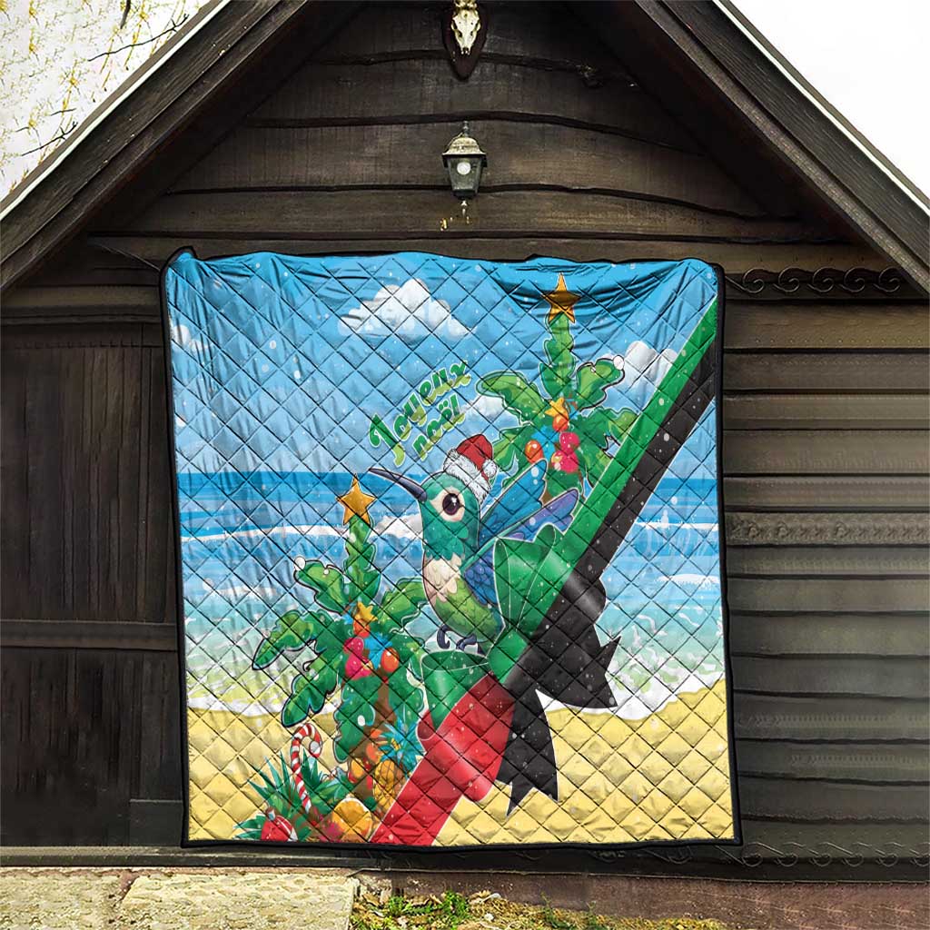 Martinique Christmas Quilt Santa Hummingbird - Wonder Print Shop