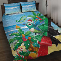 Martinique Christmas Quilt Bed Set Santa Hummingbird - Wonder Print Shop