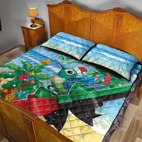 Martinique Christmas Quilt Bed Set Santa Hummingbird - Wonder Print Shop
