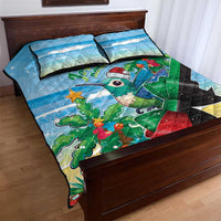 Martinique Christmas Quilt Bed Set Santa Hummingbird - Wonder Print Shop