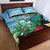 Martinique Christmas Quilt Bed Set Santa Hummingbird - Wonder Print Shop