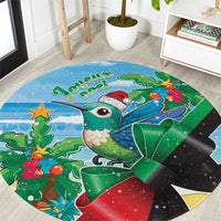 Martinique Christmas Round Carpet Santa Hummingbird - Wonder Print Shop