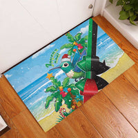 Martinique Christmas Rubber Doormat Santa Hummingbird - Wonder Print Shop