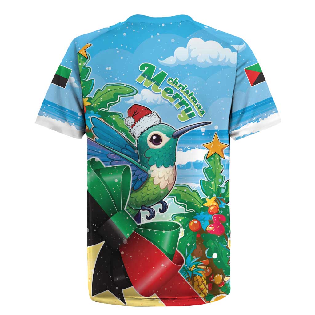 Martinique Christmas Rugby Jersey Santa Hummingbird - Wonder Print Shop