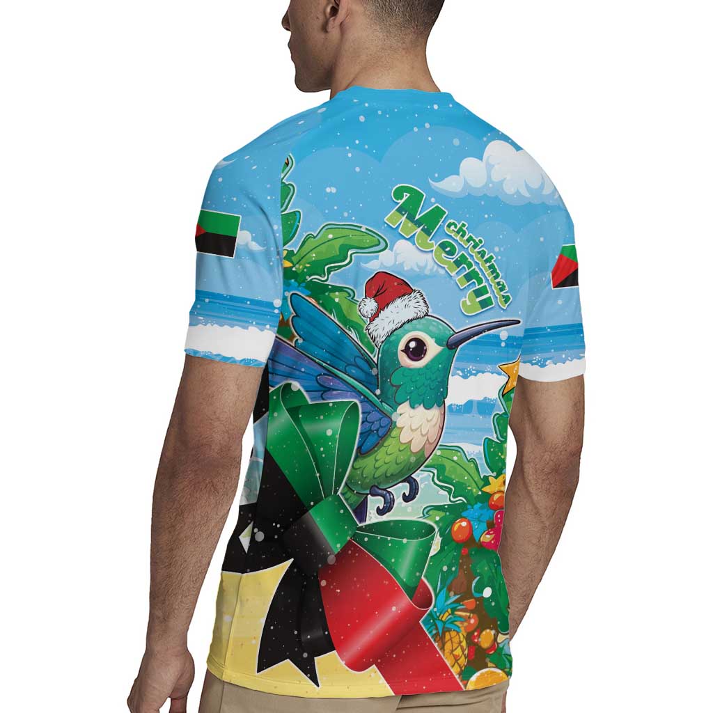 Martinique Christmas Rugby Jersey Santa Hummingbird - Wonder Print Shop