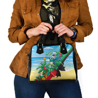 Martinique Christmas Shoulder Handbag Santa Hummingbird - Wonder Print Shop