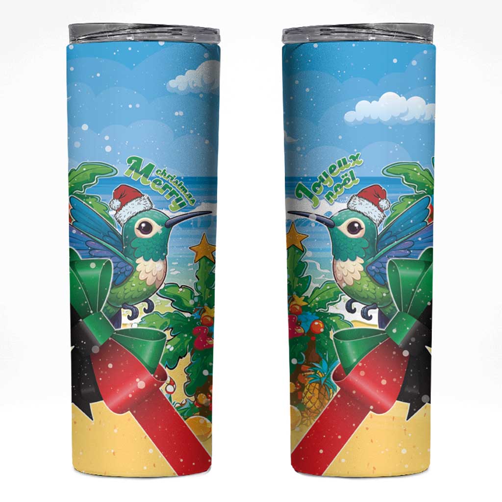 Martinique Christmas Skinny Tumbler Santa Hummingbird - Wonder Print Shop