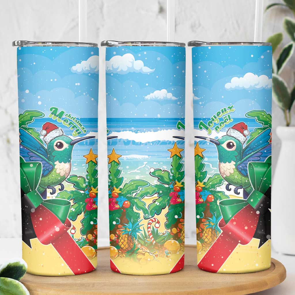 Martinique Christmas Skinny Tumbler Santa Hummingbird - Wonder Print Shop
